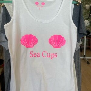 Sea cups tank.registered trademark. Montauk NY size small